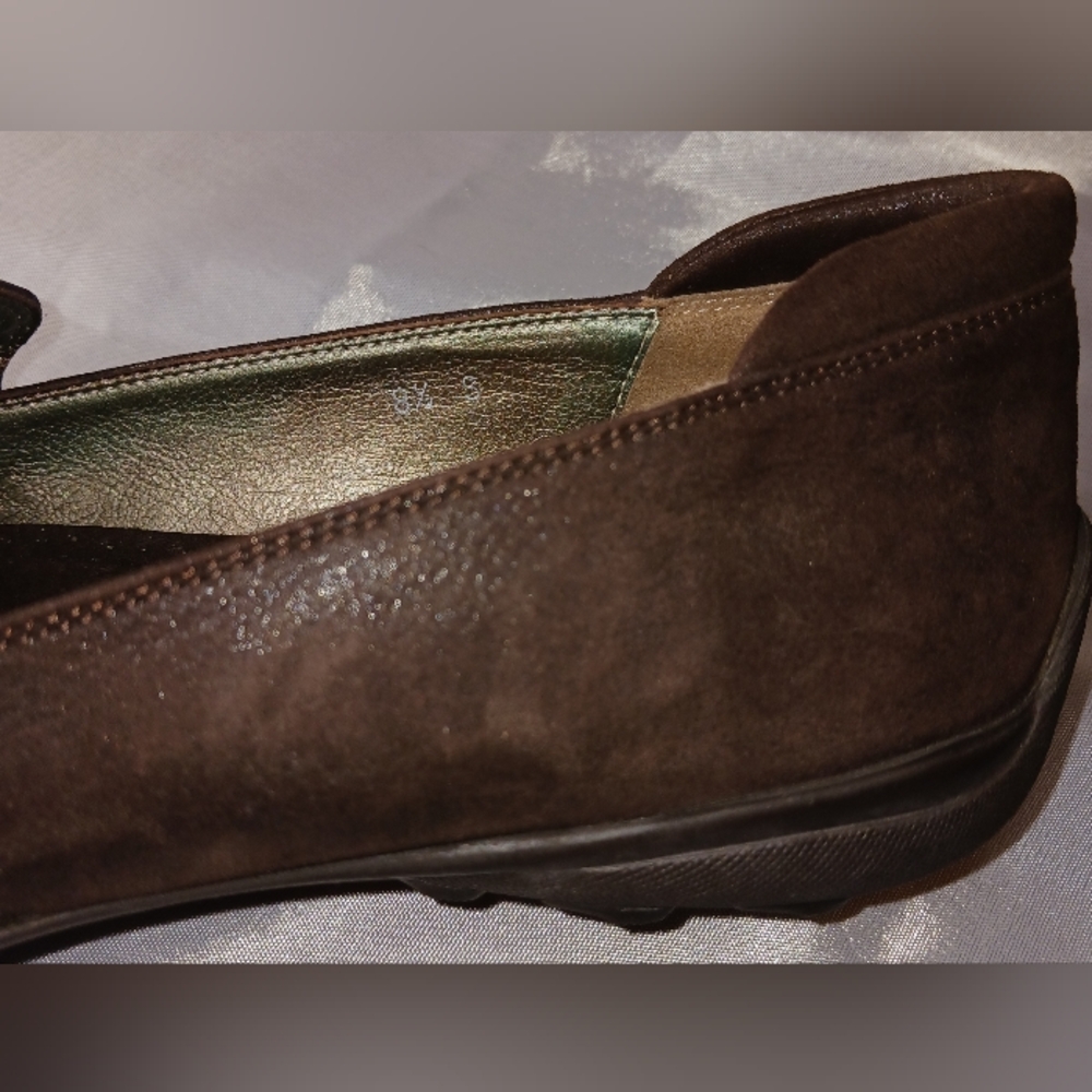 "Sesto Meucci" Elegant Brown w/ Dark Brown Women's Loafers Size 8 1/2 - Picture 6 of 11